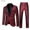 Erkek Suit Blazers Show/Party 2 Parça Set Erkekler (Ceket+Pantolon) Gelinlik Blazer Ceket ve Pantolonlar Mavi Beyaz Kırmızı Siyah Mens Takım Sl-6xll231130