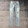 Jeans pour hommes, Slim, extensible, déchiré, genou, lavé, bleu, 231130