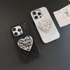 Love Diamond Heart Laser Case для iPhone 13 Pro Max 12 Promax Fashion Covers Iphone14pro плюс 14promax Полная защита от крышки Shocker Shoper Case с держателем кольцевого стента