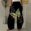 Women's Pants Summer Chinos High Waist Fashion Slacks Breathable Pocket Trousers Design Printing Full Length