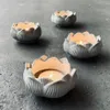 Ferramentas artesanais Moldes de suporte de vela em forma de flor de concreto redondo Tealight Silicone Cimento Castiçal MoldsCraft255E