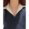 Designer mode Viviene Westwood hanger klassieke volledige diamanten Saturnus pinnen titanium stalen ketting met vrouwelijk minderheidsontwerp Veelzijdige sleutelbeenketting