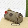 Ladies Designer Bags Strawberry Chain Wallet Key Pouch Coin Purse Kreditkort Holder Top Mirror Quality 726253 Business