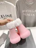 2023 autumn/winter plush lining round toe simple and cute rain boots