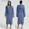 Men's Robes Men Bathrobe Hooded 100% Cotton Thick Warm Towel Fleece Cotton Dressing Gowns Long Bath Robe Hotel Spa Soft Bridesmaid Robe L231130