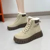 Boots Ladies Shoes 2023 Fashion Front Lace-up Ankle Women's Keep Warm Modern Women Round Toe Platform Non Slip