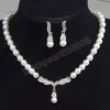 Luxury Fashion Pearls Earrings Necklace Jewelry Set For Women Wings Accessories Banquet Party Gift