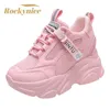 Slippers Merk Lente Ademend Mesh Sneakers Verborgen Toenemende Sportschoenen Vrouw Wig Casual y Hoog Platform 9 CM 231129