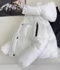 Designer Down Parkas pour femmes 23 ans Nouvel Âge Réducteur Polyvalent Triangle Étiquette Emblème en cuir avec manteau court à capuche chaud pour femmes NMVX