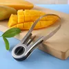 Cortador de manga Slicer Corer Dicer Ferramenta de remoção de núcleo de aço inoxidável Extrator de polpa de frutas para grande manga Cantaloupe Melancia Ferramentas de frutas Suprimentos de cozinha Q787