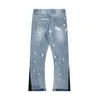 Herren Jeans Street Graffiti Painted Baggy für Männer Ausgefranstes Loch Gerade Y2k Distressed Denim Hose Hop Übergroße Lose Hose 231130