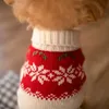 Hundkläder Fashion Christmas Dog Clothes Maple Leaf Dog Sweater Pet Knitwear Poodle Warm Winter Puppy Bekväm Pullover Dog Clothes 231129