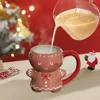 Water Bottles Winter Gingerbread Man Mug 3D Ceramic Cup With Handle Household Christmas Year Gift for Family Friends 231129