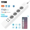 Power Strips Extension Cords Surge Smart Strip Wifi 4 EU Outlets Plug USB Charging Port Timing App Voice Control Work with Alexa Google Home Assistant 231130