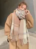 Scarves Women Scarf Autumn Winter Vintage Preppy Style Plaid Wrap Scarve Pashmina Mujer Femme Foulard Bufanda Shawl Unisex Men 231130