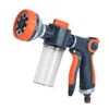 Watering Equipment Foam Water Gun Slangen Slangmondstuk Auto Was Reinigingsgereedschap Tuin Gazon Irrigatie Sproeier Spray Sproten 230428