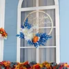 Flores decorativas de 32 cm de guirlanda pingentes de parede de madeira cottage wreatta ornamentos colhem presentes decoração de casa para jardim