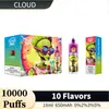 24-Stunden-Versand Original Factory Cloud Vape Box 10000 Puffs 18 ml Einweg-E-Zigarette 10 Geschmacksrichtungen 1 Ohm wiederaufladbar 0 % 2 % 3 % 5 %