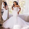 Prachtige Zeemeermin Trouwjurk Prinses Off-Shoulder Fishtail Kanten Landelijke Stijl Bruidsjurken Elegante Plus Size Bruidsjurk Tuin Vetios De Novia Robe Mariage