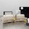 Gold Designer Bag Women Luxury Shoulder Bags Caviar Lambskin Leather Ball Diamond Lattice Flap Metal Hardware Chain Cross Body Tote Handbag Purse Wallet