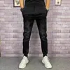 Mäns jeansbyxor harem för män sträcker elastiska svarta manliga cowboybyxor punk stilfull estetisk klassisk kpop casual överdimensionerad goth xs
