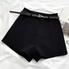 Women's Shorts Casual A-line High Waist Short Femme c Oice Lady Wi Belted Vintage Female Trousersyolq