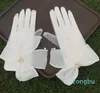 JaneVini – gants sans doigts en Tulle transparent élégant pour femmes, longueur au poignet, mariée blanche, doigt complet, perles, robe de soirée de mariage