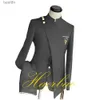 Męskie garnitury Blazers Męskie garnitury Wedding Tuxedo 2 -częściowe single piersi spodni Formal Groom Blazer African Style Suit for Menl231130