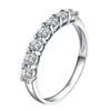 7 Kamienie cały kropla 0 7ct Sona Diamond Pierścień dla kobiet srebrna biżuteria PT950 Stamped Platinum Plate S181010022495