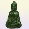 Hela billiga kinesiska gamla handarbeten Green Jade Carving Buddha Pendant Netsuke91211044087273