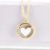 Pendant Necklaces Dainty Enamel Heart Pendants For Women Cute Round Gold Color Multilayer Choker Necklace 2023 Jewelry