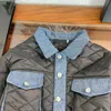Роскошные хлопковые детские куртки, джинсовое пальто для мальчиков, зимняя детская дизайнерская одежда, размер 100-150, верхняя одежда для девочек, 25 ноября