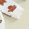 Clothing Sets Baby Girls Christmas Pants Sets Long Sleeve Gingerbread Print Sweatshirt Tops Drawstring Clothe Sets 231129