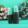 30 ML 100 pcs/Lot LDPE BLACK Double Proof Plastic Dropper Bottle With Thief Safe & Child Safety Caps Squeezable bottles