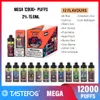 Tastefog Самая популярная продажа Mega 12000+ Puffs Одноразовый хрустальный бак для вейпа с RGB-подсветкой