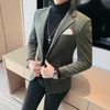 Mens Suits Blazers Highend Boutique Wool Tweed Sacka Jacket Mens Winter Thick Section Solid Color Business Leisure with Black 231129