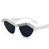 Lunettes de soleil Mosengkw luxe coloré Zircon Sexy oeil de chat femmes mode Punk marque lunettes