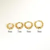 Hoop Earrings 2PC 6/7/8/9mm Tiny Beaded For Women Punk Party Jewelry Trendy Gold/ Silver Color Metal Huggie Pendientes