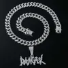 Bijoux hip-hop pour hommes, pendentif de lettre dominateur en diamant complet, collier à chaîne cubaine, offre spéciale