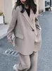 Women's Two Piece Pants Autumn Elegant Suit Jacket Matching Set Women's Korean Fashion Chic Blazers Coat Pants 2 Piece Female Professional Set 231129