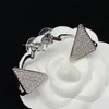 Designer Dreieck Silber Ohrringe Ohrstecker für Damen Diamanten Ohrring Mode Luxus Ohrringe Schmuck Damen Herren Hoop P Ohrring 22072243U