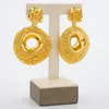 Boucles d'oreilles créoles brésilienne plaqué or ensemble de bijoux pour femmes Dangle Design cadeaux de fête mariages fiançailles
