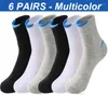 Meias masculinas 6Pairs/lote de alta qualidade designer de moda masculina preto meias casual respirável Solid Sport Sock EUR38-45