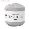 YARN 50G/PC Silk Lace Cotton Crochet Yarn Baby malhado à mão Frea de tricô macio para tricô manual Cross Stitch L231130