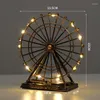 Lampade da tavolo Glowing London Eye Ferris Wheel Nordic Retro Metal Creative European European Rotable Office Desktop Bar Decor