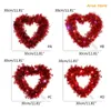Decorative Flowers Red Valentine Day Wreaths Heart Shaped Door With Foil Holiday Wall Window Decorations Easy To Hang