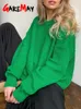 Maglioni da donna Maglieria da donna Maglioni Basic Caldo maglione verde vintage lavorato a maglia oversize spesso maglione bianco allentato per donna 231130