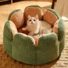 Łóżka kota meble łóżko w kształcie płatka pies Kennel zima ciepłe kociak dom miękki pluszowy okrągły kosz puszysty szczeniak mata mata pet suppiilesvaiduryd