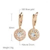 Dangle Earrings Gulkina Fashion Pendant Women's 585 Rose Gold Color Natural Zircon Disc Six Star Daily Exquisite Jewelry