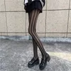 Women Socks Black Ins Vertical Stripe Stockings Net Red Spring And Autumn Sexy Thin Anti-hook Silk